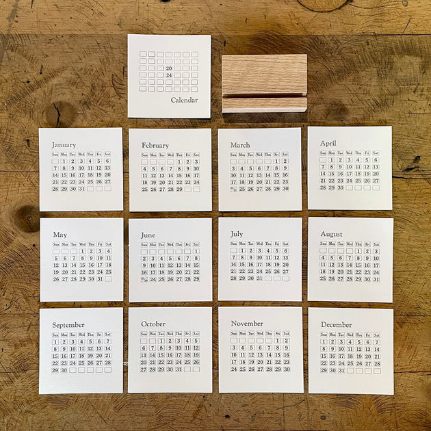 2024 Letterpress Calendar The Workhouse Bend