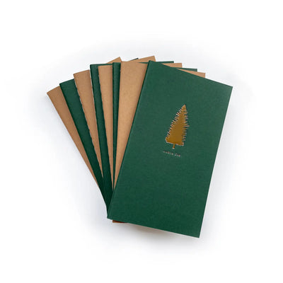 Mini Evergreen Saddle Stitch Notebook- Foil Embossed