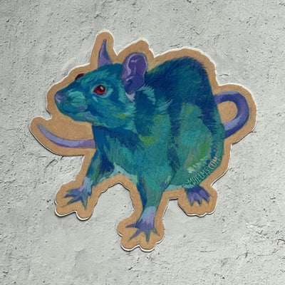 Blue Rat Sticker