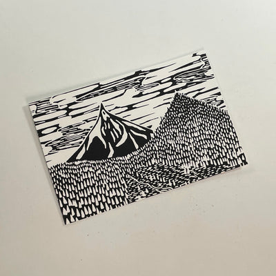 Mountain Block Print - Blank Card