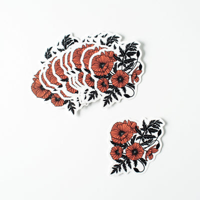 Vinyl Sticker - Poppies