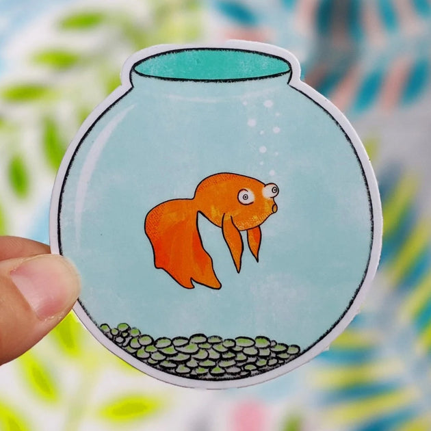 Derpy Goldfish Bowl Sticker – The Workhouse Bend