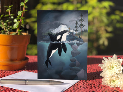 Greeting Card, Orca and Boy (Design 49)