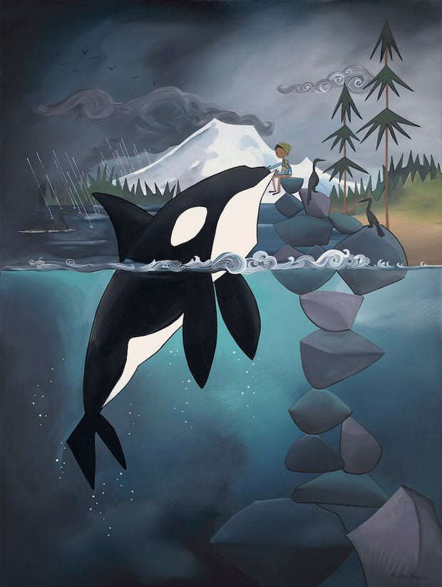Greeting Card, Orca and Boy (Design 49)