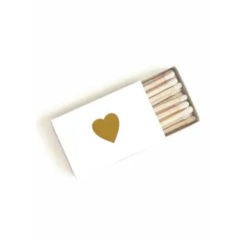 Heart Matchbox- Black box with Gold Foil