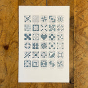 A Few Quilt Blocks Letterpress Print