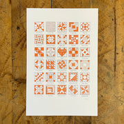 A Few Quilt Blocks Letterpress Print