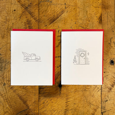 Minimal Adventure Letterpress Holiday Cards