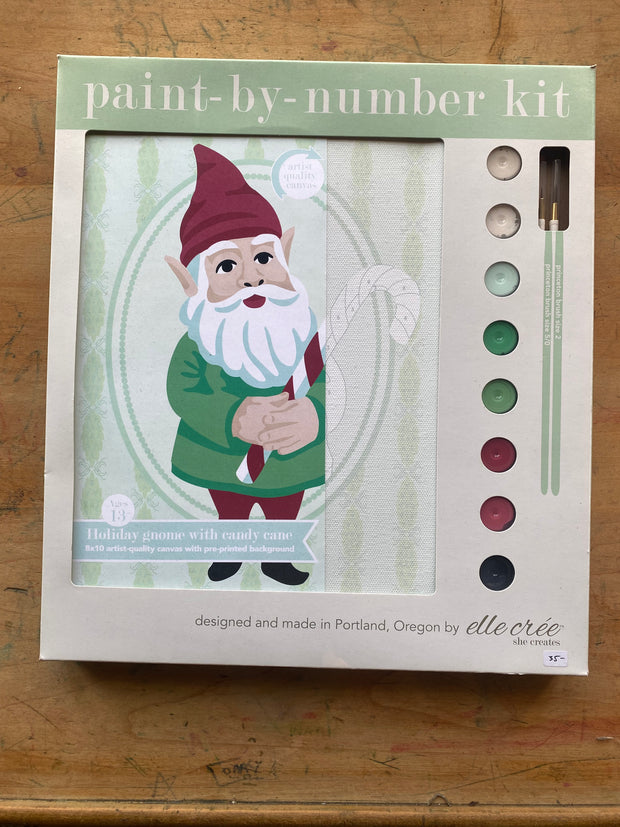 Holiday Gnome with Candy Cane Paint-by-Number Kit