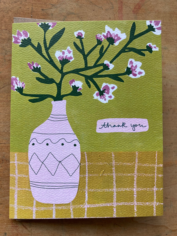 Greeting Card - Thank You Vase with Flowers