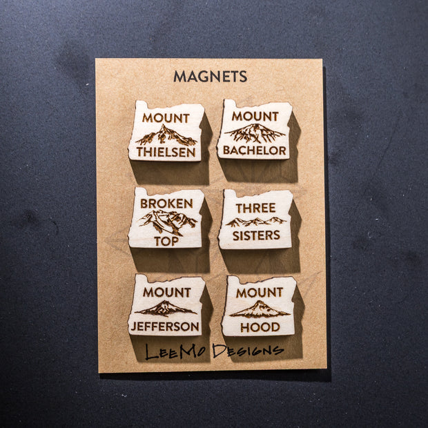 Oregon Cascade Mountains Magnet Set