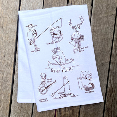 Oregon Wildlife Tea Towel