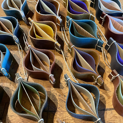 Recycled Leather Paper and Wood Ornament