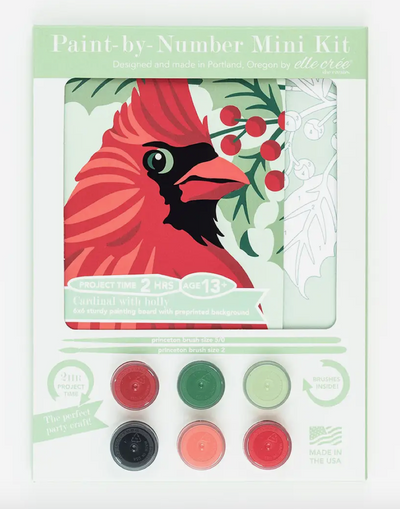 MINI Cardinal with Holly Paint-by-Number Kit