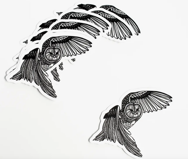 Vinyl Sticker - Barn Owl Flying