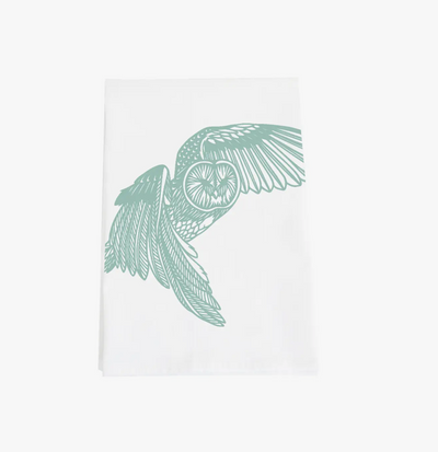 Flour Sack Towel - Barn Owl Flying