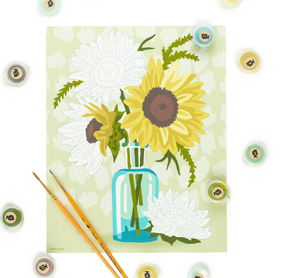 Sunflowers in Vase Paint-by-Number Kit