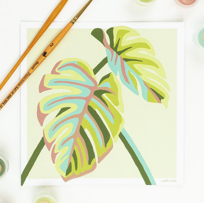 MINI Monstera Leaves Paint-by-Number Kit