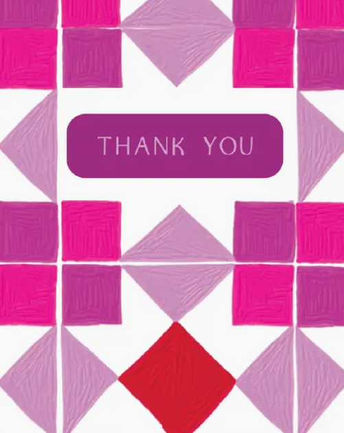 Greeting Card - Thank You Pink Geometry – The Workhouse Bend