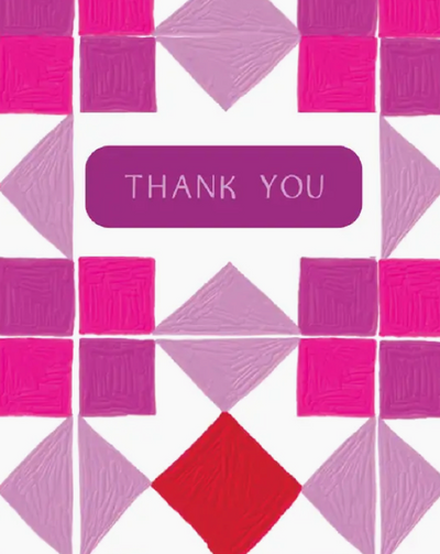 Greeting Card - Thank You Pink Geometry