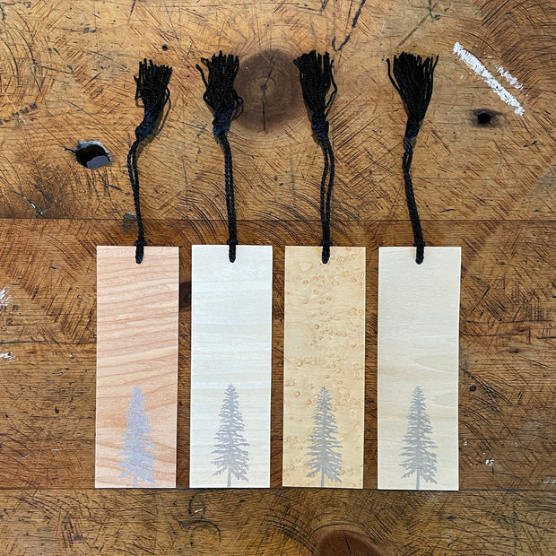 Conifer Wood & Leather Bookmarks