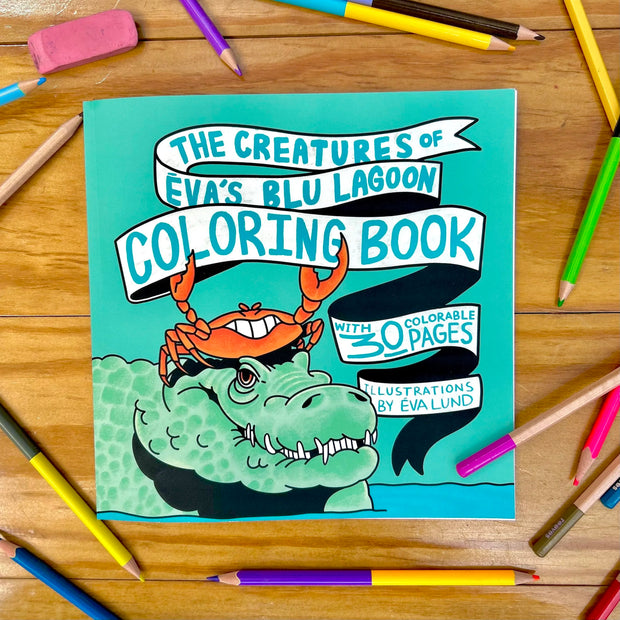 The Creatures of Eva's Blu Lagoon Coloring Book