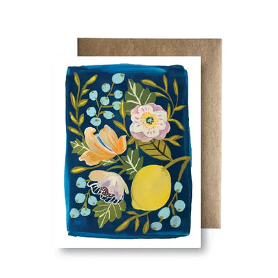 Navy Lemon Greeting Card