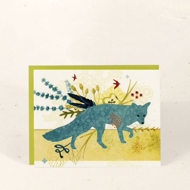 Blue Fox Greeting Card
