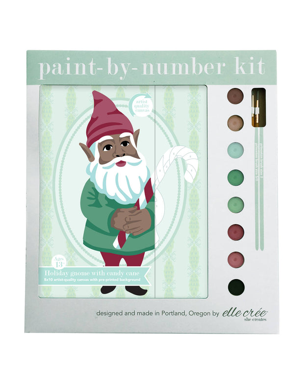 Holiday Gnome with Candy Cane Paint-by-Number Kit