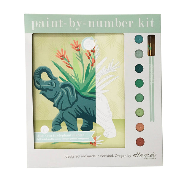 Elephant in Ceramic Planter Paint-by-Number Kit