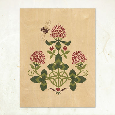 Red Clover Wooden Art Print