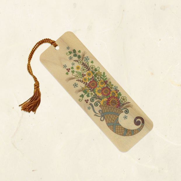Cornucopia Wood Bookmark with Tassel