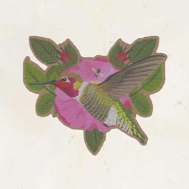 Humming Bird Kraft Sticker