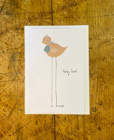 Baby Bird (Dusty Rose) Greeting Card - 4x6