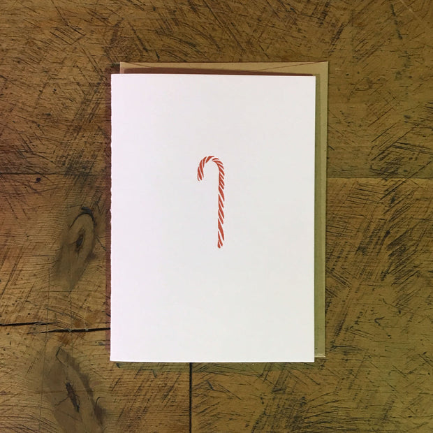 Candy Cane Holiday Letterpress Cards