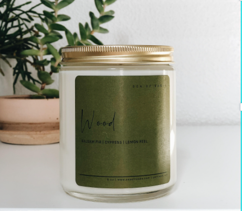 Wood 8 oz. Soy/Coconut Candle