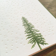 Conifer Tree Letterpress Holiday Cards