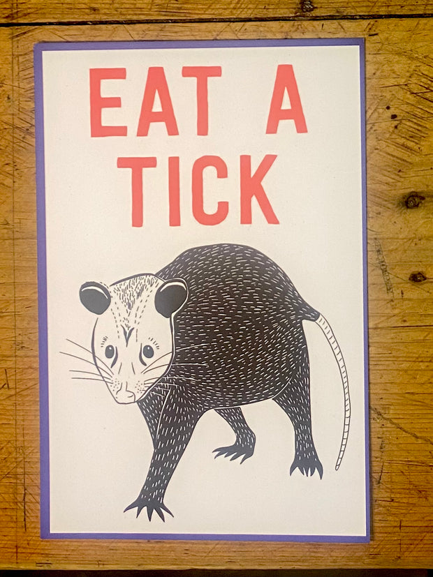 Eat A Tick, Possum Postcard