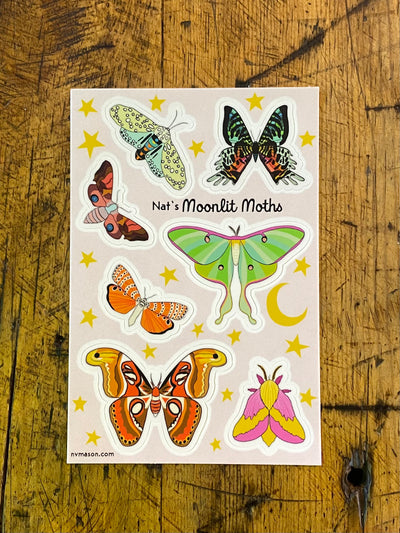 Moonlit Moths - Vinyl Sticker Sheet