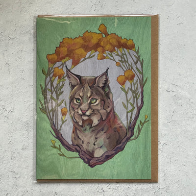 Bobcat and Rubber Rabbitbrush Card