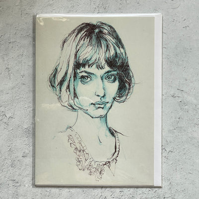 Pencil & Pen On Paper Portrait Card