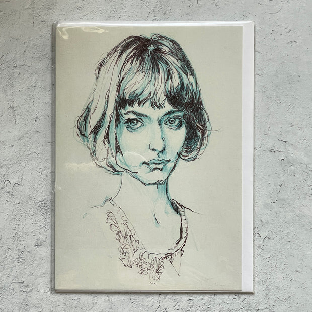 Pencil & Pen On Paper Portrait Card