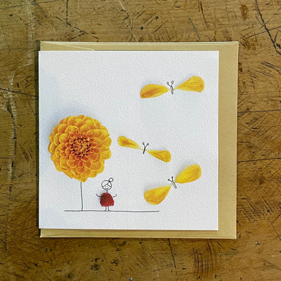 Rawmona in the Spring (Yellow Butterflies) Card