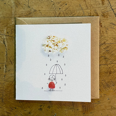 Rawmona in the Rain (Pop Corn) Card