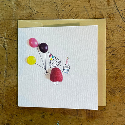 Happy Birthday Balloons and Cupcake Card