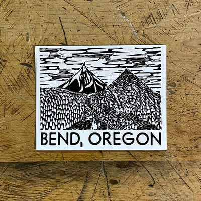 Bend, Oregon Blockprint Sticker
