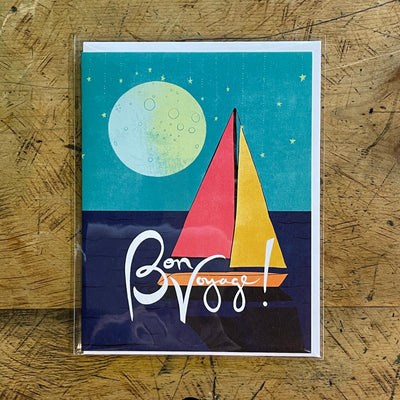 Bon Voyage Boat - Blank Card