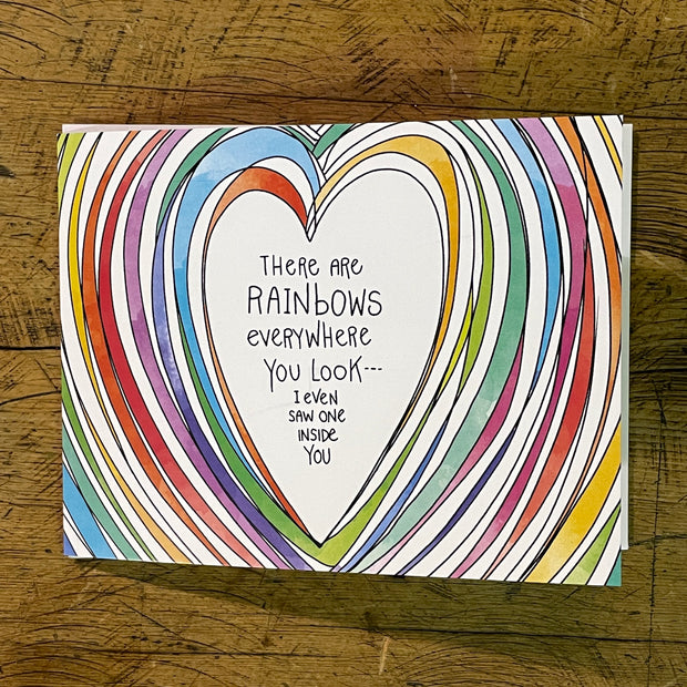There Are Rainbows Everywhere (heart) Notecard