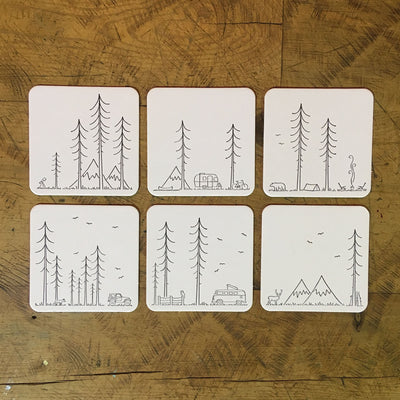 Minimal Adventure Letterpress Coasters