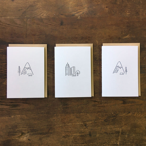 Minimal Adventure Letterpress Cards